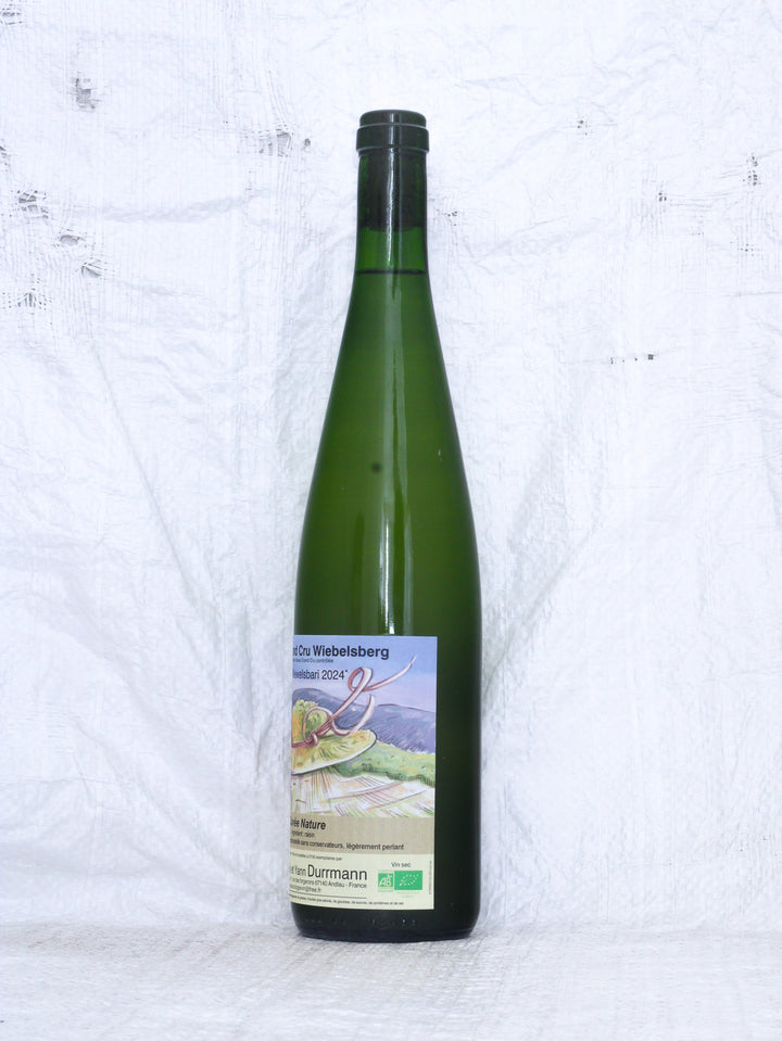 Durrmann Alsace Grand Cru Wiebelsberg 2024 Cuvee Nature Weinflasche seitlich