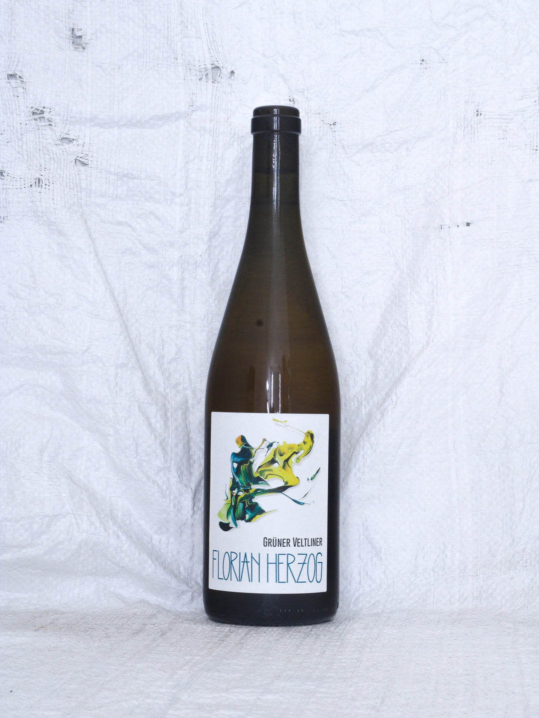 Grüner Veltliner 2025 von Florian Herzog aus dem Kremstal in Niederösterreich – Bio Naturwein, Vorderansicht der Weinflasche.