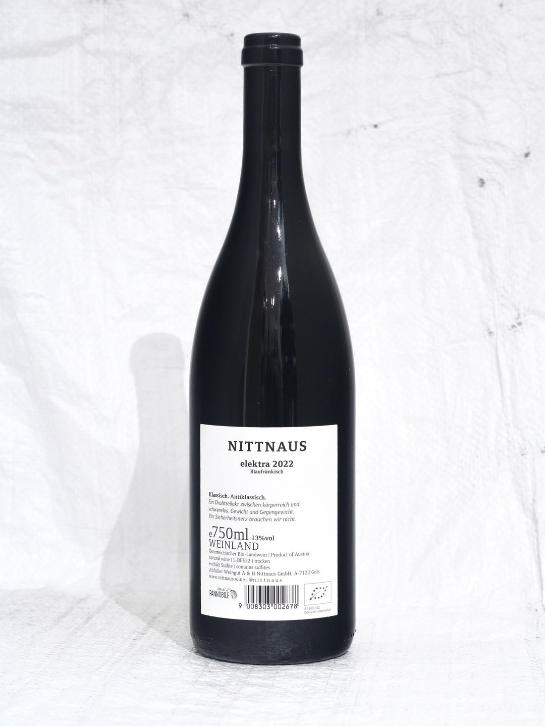 Naturwein online bestellen Blaufränkisch Elektra 2022 0,75L Bio Wein von Martin Andreas & Lydia Nittnaus