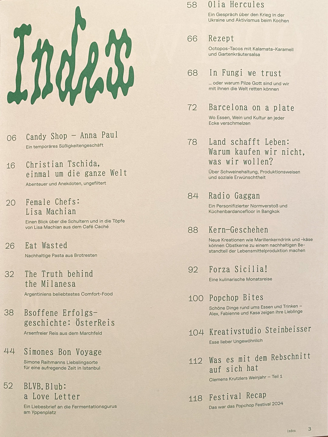 Popchop Magazin Ausgabe 2 Inhalt