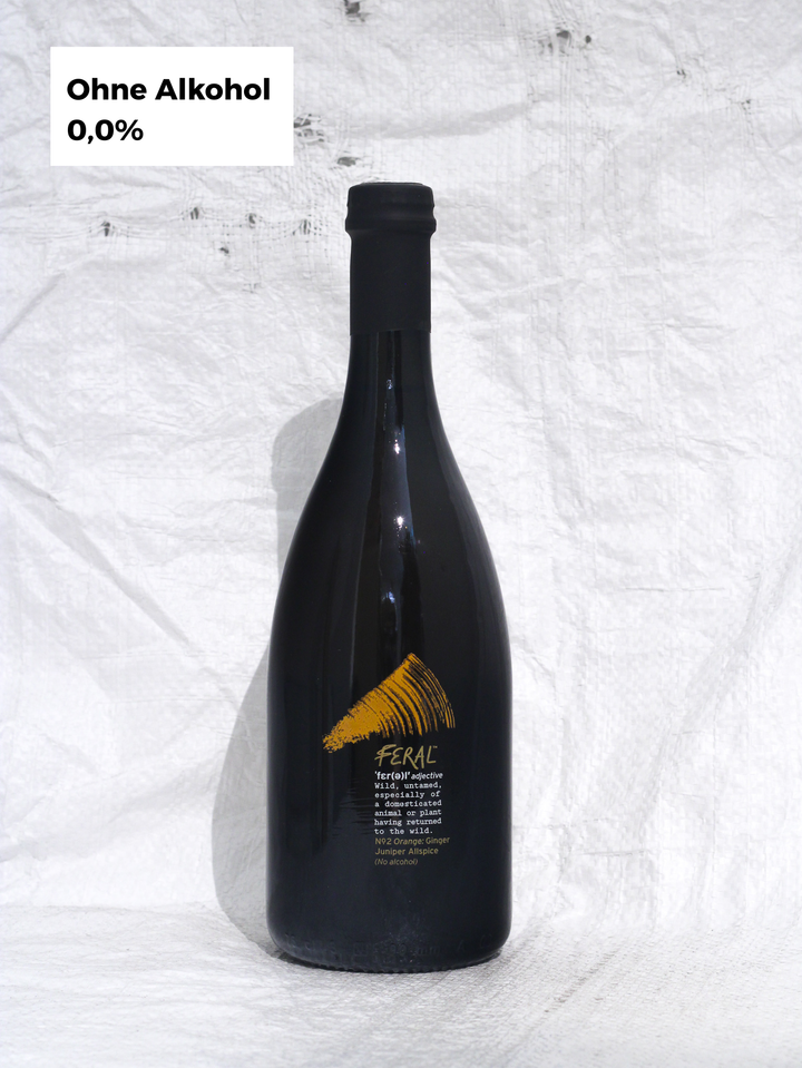 Feral Drinks N°2 alkoholfreier Ginger Juniper Allspice Bio-Drink – würzige alkoholfreie Alternative mit Ingwer, Wacholder und Piment