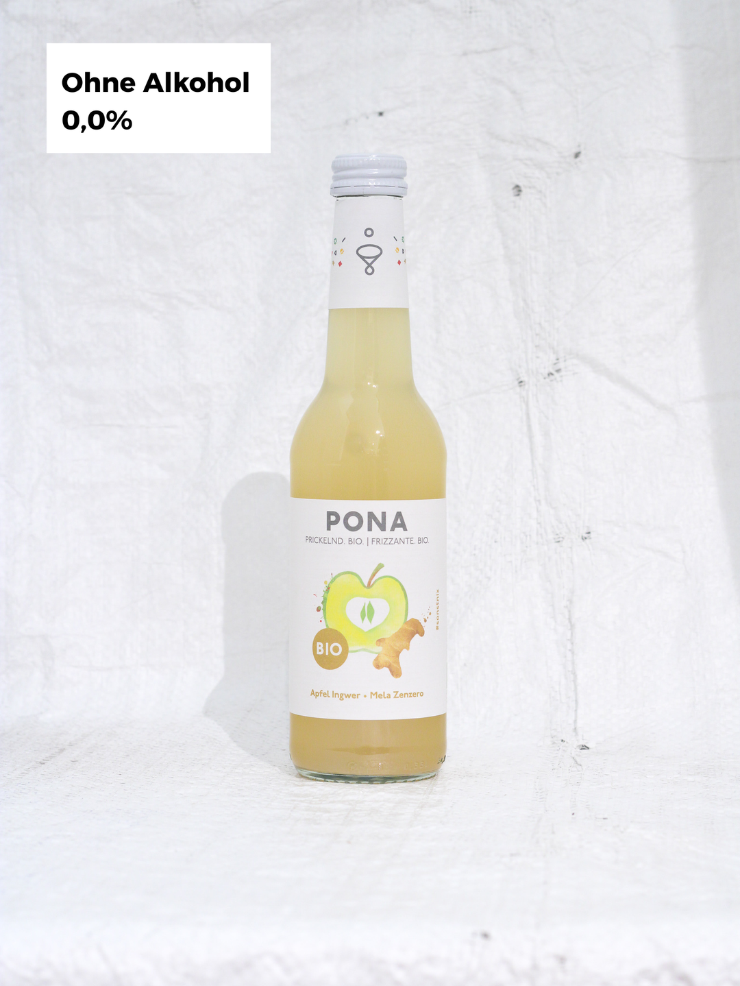 Pona Apfel Ingwer Bio-Saft alkoholfrei – fruchtig-würzige Kombination aus Apfel und Ingwer
