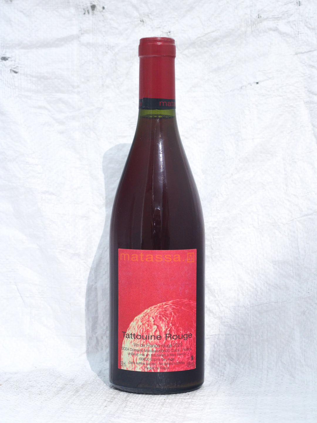 Tattouine 2023 von Matassa, Frontansicht der Naturweinflasche aus dem Roussillon bei Weinskandal