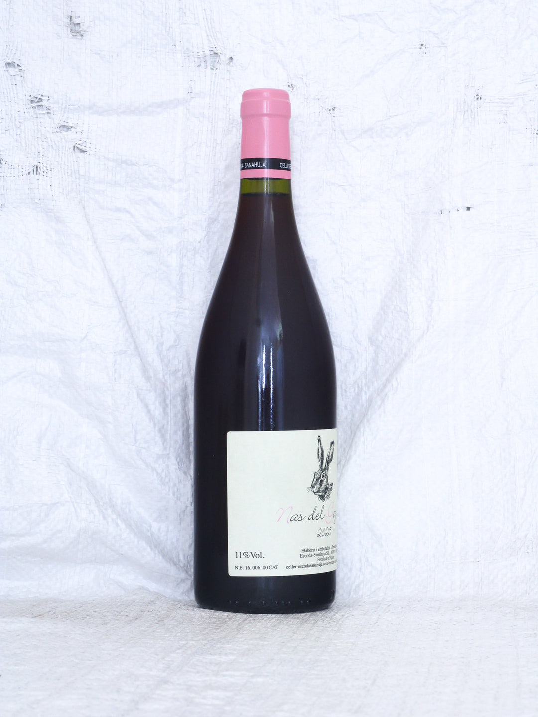 Rücketikett des Nas del Gegant Rosé 2025 Bio Naturweins von Celler Escoda Sanahuja aus Katalonien