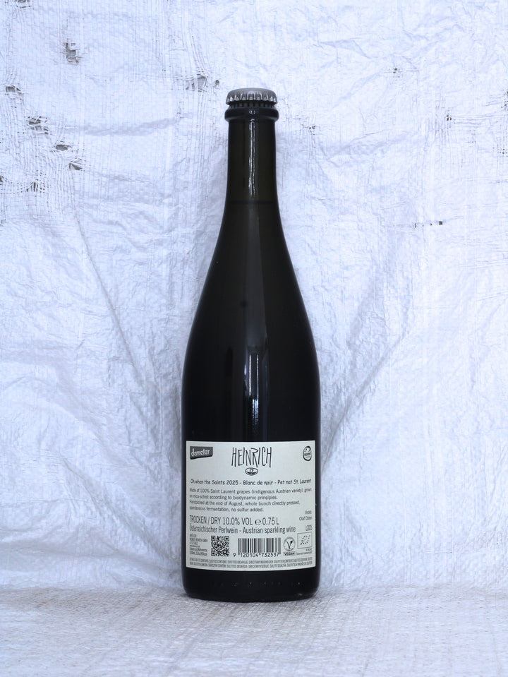 Weingut Heinrich
Oh when the Saints... 2025 Bio Pet Nat aus Österreich. Biodynamischer Schaumwein, Demeter.