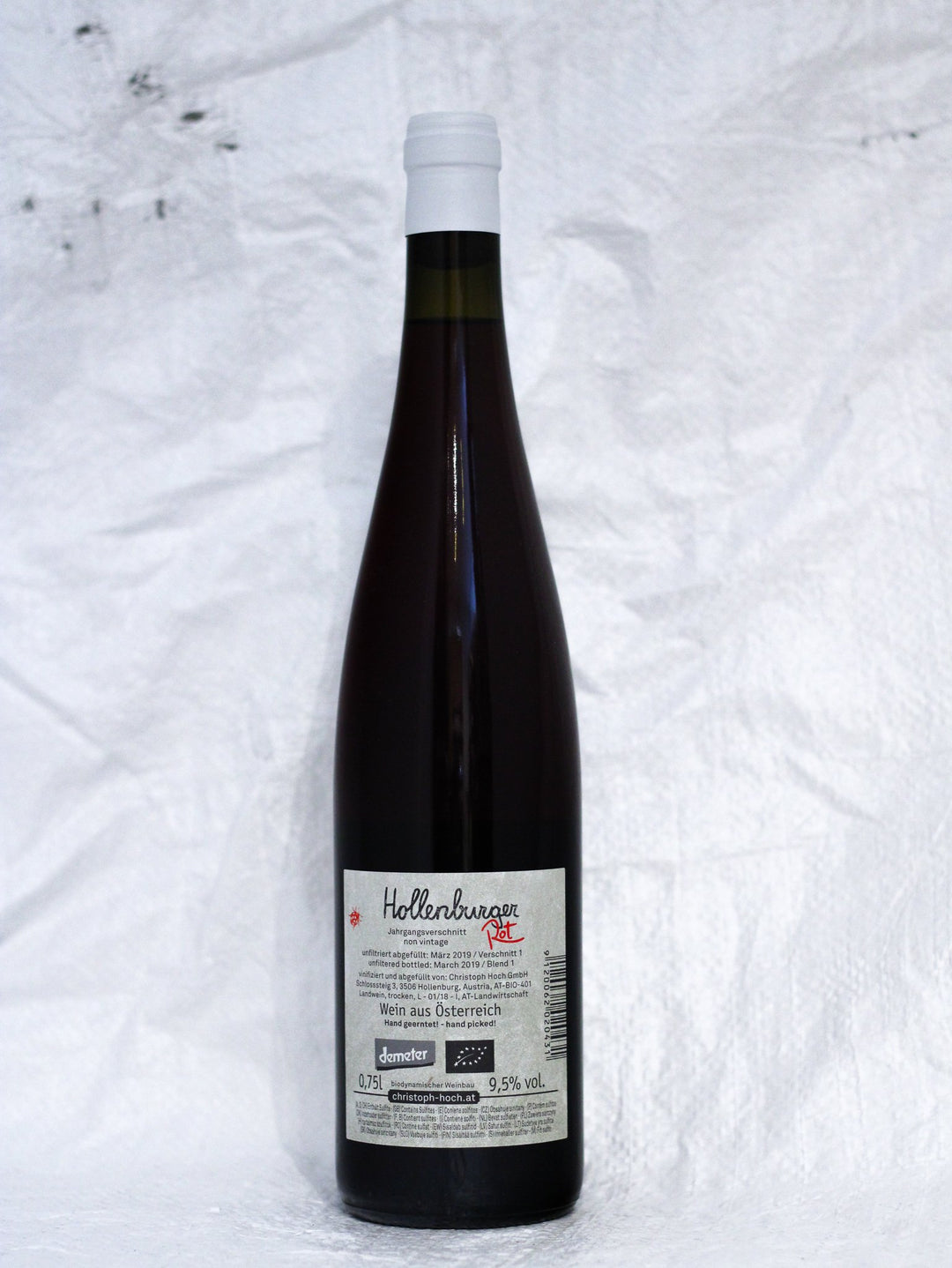 Rotwein von Christoph Hoch Weinflasche Backlabel